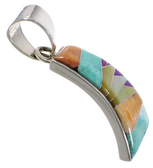Multicolor Turquoise Jewelry Sterling Silver Slide Pendant RS39492